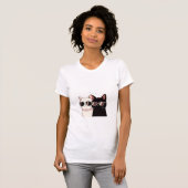 Cool Dual-Cat Sunglasses T-Shirt (Vorne ganz)