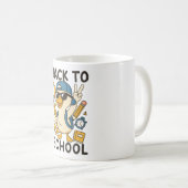 Cool Duck Back to School Design Funny Cartoon Goos Kaffeetasse (VorderseiteRechts)