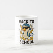 Cool Duck Back to School Design Funny Cartoon Goos Kaffeetasse (Mittel)