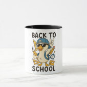 Cool Duck Back to School Design Funny Cartoon Goos Tasse (Zentrum)