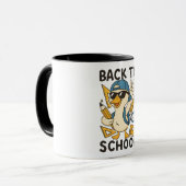 Cool Duck Back to School Design Funny Cartoon Goos Tasse (Vorderseite Links)