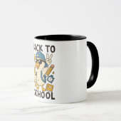 Cool Duck Back to School Design Funny Cartoon Goos Tasse (VorderseiteRechts)