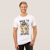 Cool Duck Back to School Design Funny Cartoon Goos Tri-Blend Shirt (Vorderseite voll)