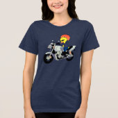 Cool Duck Riding a Motorcycle Tri-Blend Shirt (Vorderseite)
