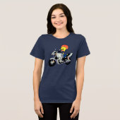Cool Duck Riding a Motorcycle Tri-Blend Shirt (Vorderseite voll)