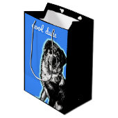 Cool Dude Australian Shephard  Gift Bag Mittlere Geschenktüte (Vorderseite Schrägansicht)