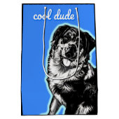 Cool Dude Australian Shephard  Gift Bag Mittlere Geschenktüte (Rückseite)