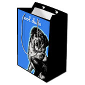 Cool Dude Australian Shephard  Gift Bag Mittlere Geschenktüte (Rückseite Schrägansicht)