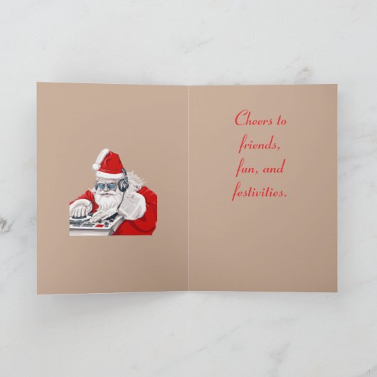 Cool Dude Old Skool Eighties Christmas DJ Karte (Innenseite)