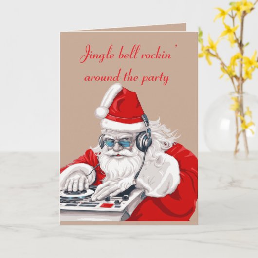 Cool Dude Old Skool Eighties Christmas DJ Karte (Gelbe Blume)