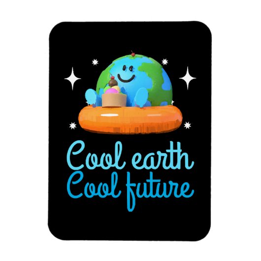 Cool earth, Cool future - Erde Magnet (Vertikal)