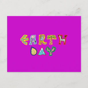 Cool Earth Day Custom Invasion Lila Violet Einladungspostkarte