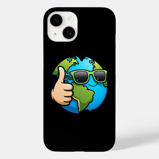 Cool Earth Emoji iPhone 14 Case Öko Vibes Geschenk (Rückseite)