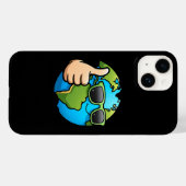 Cool Earth Emoji iPhone 14 Case Öko Vibes Geschenk (Rückseite (Horizontal))