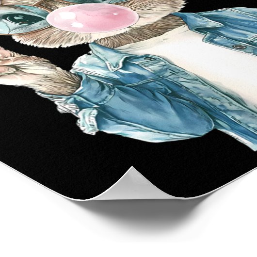 Cool Easter Bunny Blow Bubble Gum Rabbit Egg Hunt  Poster (Ecke)