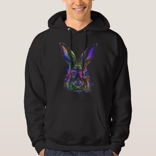 Cool Easter Bunny Happy Easter Rabbit Easter Frien Hoodie (Vorderseite)