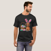 Cool Easter Dachshund Easter Basket Bunny Ears Hap T-Shirt (Vorne ganz)