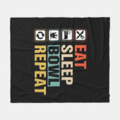 Cool eat sleep bowl repeat word art fleecedecke (Vorderseite (Horizontal))