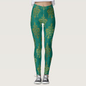 cool eines der typisch grünen Goldfolienmuster Leggings (Vorderseite)