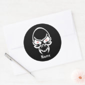 Cool Einfach Elegantes Klassisches Schwarz-weißes Runder Aufkleber (Umschlag)