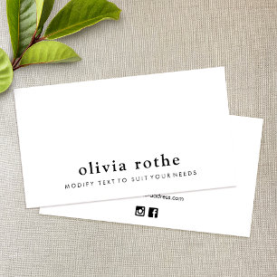 Cool Einfache Elegante Moderne White Business Card Visitenkarte