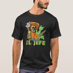 Cool El Jefe Sugar Skull Men Mexico Dia de Los Mue T-Shirt
