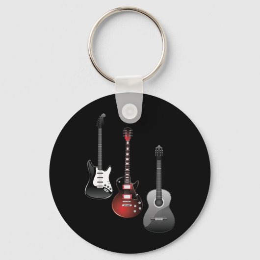 Cool Electric Guitars for Music Lovers Custom Gift Schlüsselanhänger (Vorderseite)
