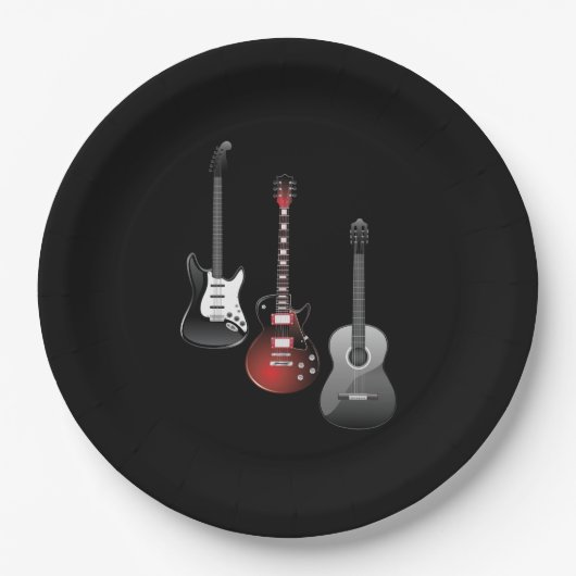 Cool Electric Guitars for Music Lovers Gift Pappteller (Vorderseite)