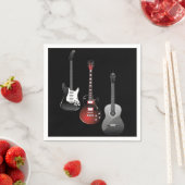Cool Electric Guitars for Music Lovers Gift Serviette (Beispiel)