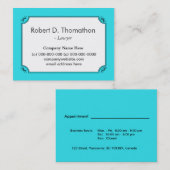 Cool, elegant, einfach, blau informativ terminkarte (Vorne/Hinten)