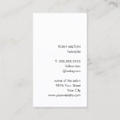 Cool Elegant Grey Black Scissors Hairstylist Visitenkarte (Rückseite)