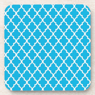 cool, elegant, klassisch aqua-blaue Vierblatt-Must Getränkeuntersetzer