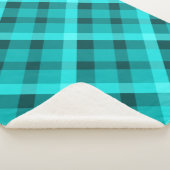 Cool Elegant Türkis Kariert Kleiner Sherpa Blanket Sherpadecke (3/4)