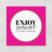 Cool Eleganter Rosa Rose Golden White Circle Salon Rabattkarte (Vorderseite)