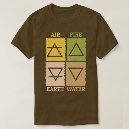 Cool Elements Earth Wind Fire Water Alchemie gif T-Shirt (Design vorne)