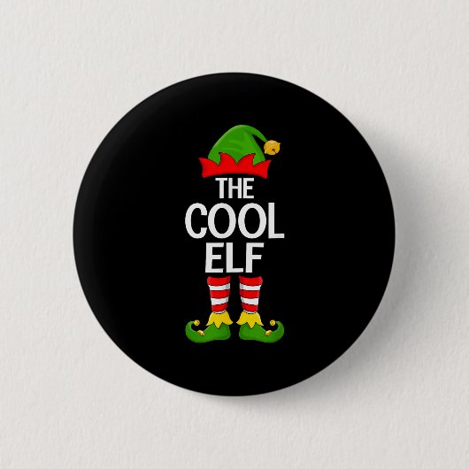 Cool Elf Xmas Matching Family Elf Squad Weihnachte Button (Vorderseite)