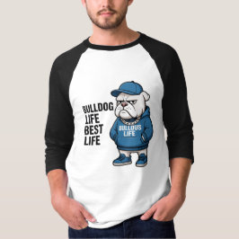 Cool English Bulldog Life Cartoon T-Shirt