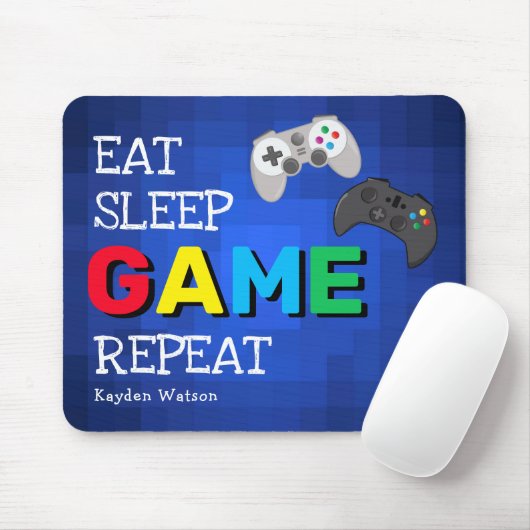 Cool 'Essen, Schlafen, Spiel, Wiederholen' Junge Mousepad (Mit Mouse)