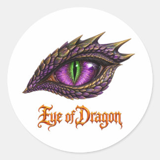 Cool Eye of Dragon Lila Fantasy-Drachenauge Runder Aufkleber