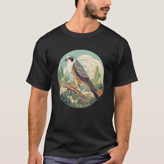 Cool Falconry Bird in Wilderness T-Shirt (Vorderseite)