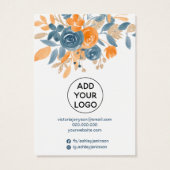 Cool fall orange blue floral watercolor earrings (Rückseite)