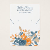 Cool fall orange blue floral watercolor earrings (Vorderseite)