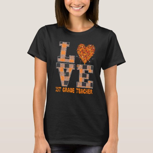 Cool Fall Paraeducator Cute Fall Teacher First Gra T-Shirt (Vorderseite)