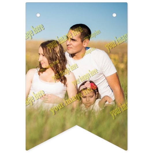 Cool Family Stylish Fab Foto Collage Wimpelkette (Dritte Fahne)