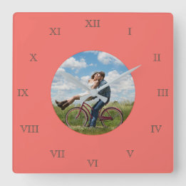 Cool Family Stylish Fab Photo Collage Quadratische Wanduhr