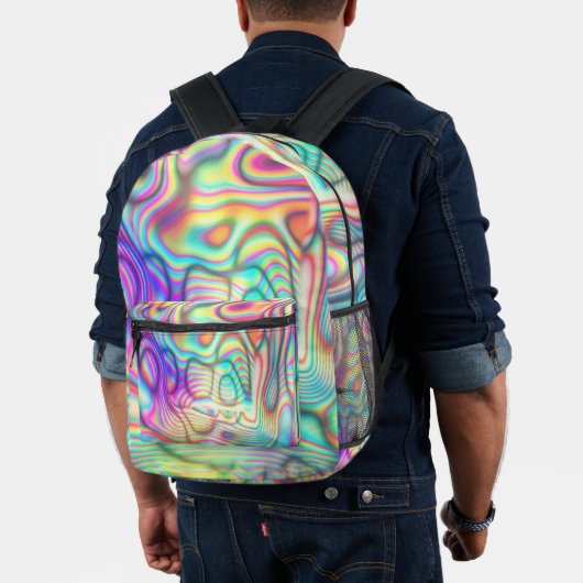 Cool farbenfroh Multicolor Trendy Holographic Bedruckter Rucksack (Insitu (Modell))
