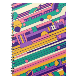 Cool, farbenfrohe 80er/90er Retro-Design Notizblock