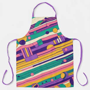 Cool, farbenfrohe 80er/90er Retro-Design Schürze