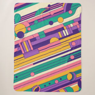 Cool, farbenfrohe 80er/90er Retro-Design Sherpadecke