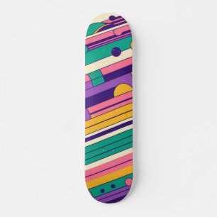 Cool, farbenfrohe 80er/90er Retro-Design Skateboard